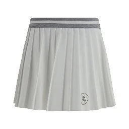 White Polyester Mini Skirt