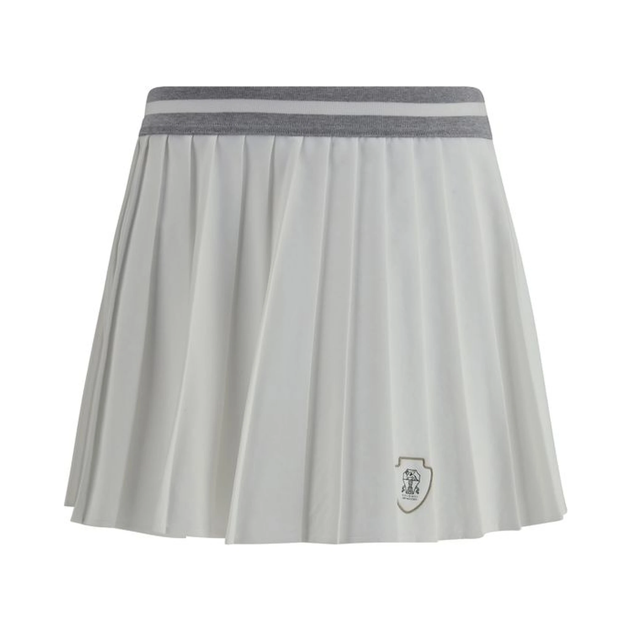 White Polyester Mini Skirt