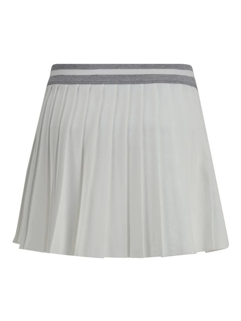 White Polyester Mini Skirt