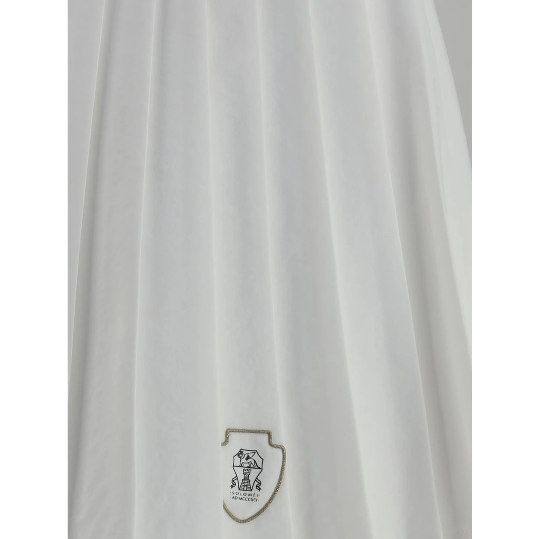 White Polyester Mini Skirt