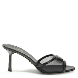 Black Calf Leather Bos Taurus Stiletto Heel Sandals