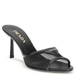 Black Calf Leather Bos Taurus Stiletto Heel Sandals