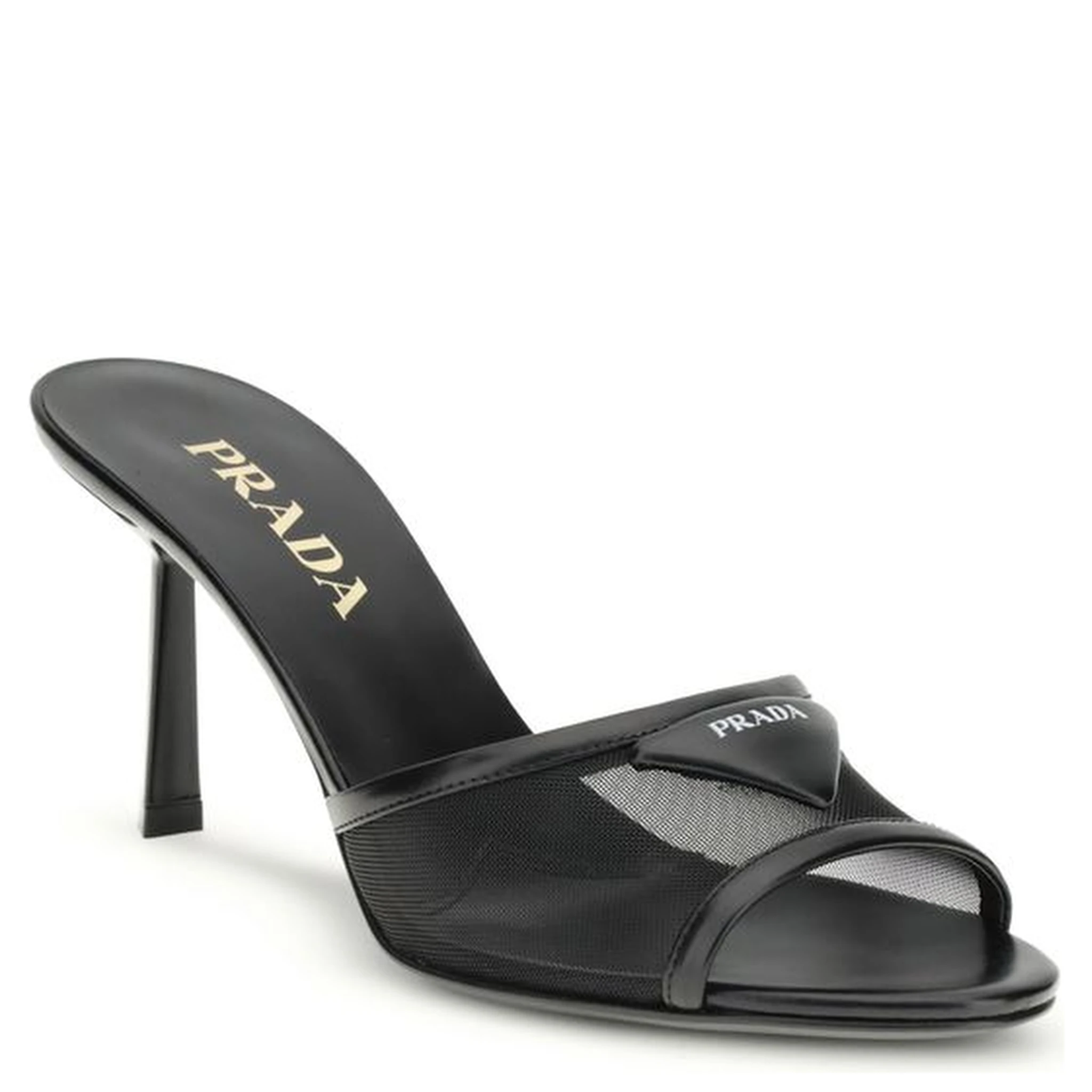 Black Calf Leather Bos Taurus Stiletto Heel Sandals
