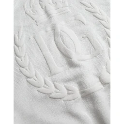 White Cotton Hooded Pullover Sweatshirt Men