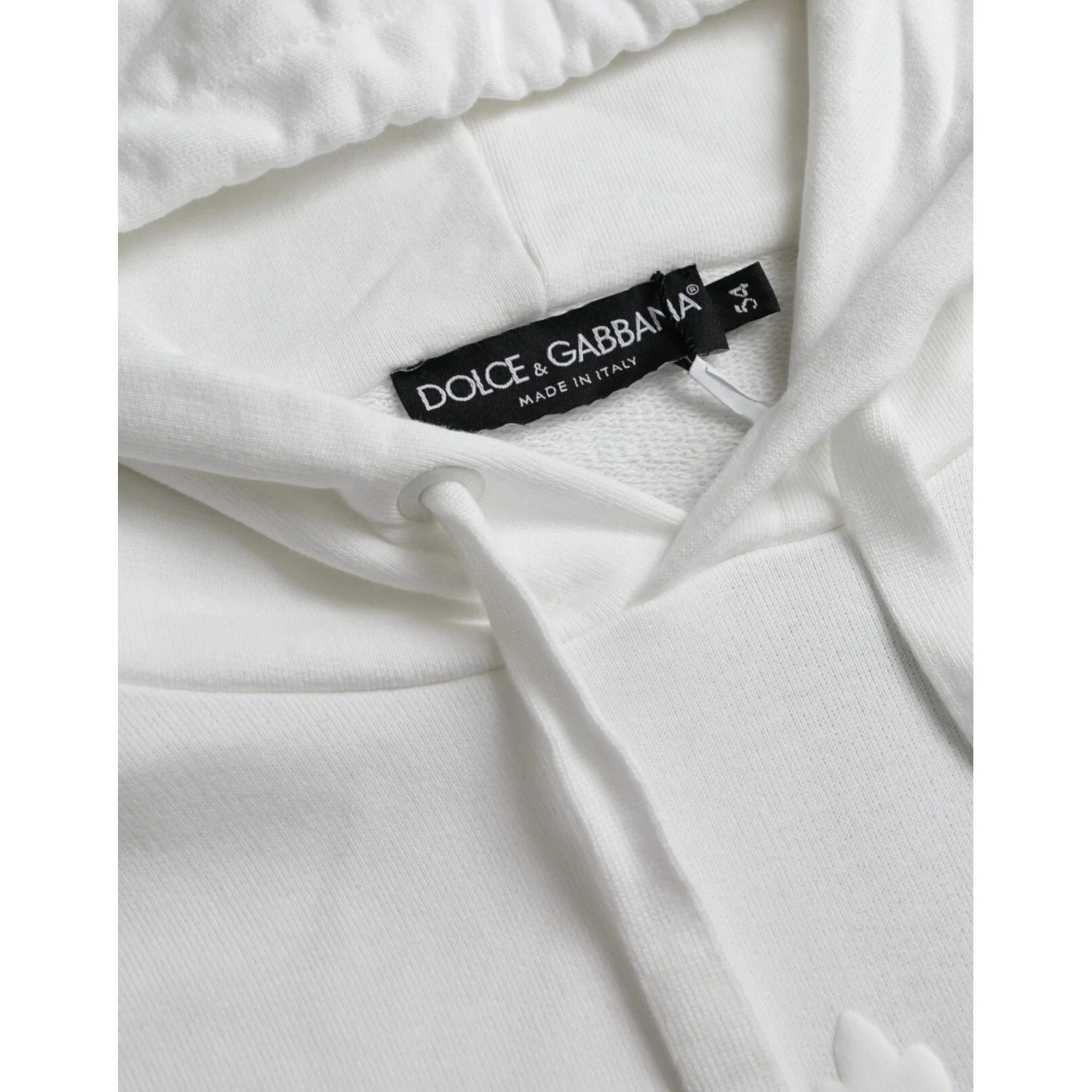 White Cotton Hooded Pullover Sweatshirt Men