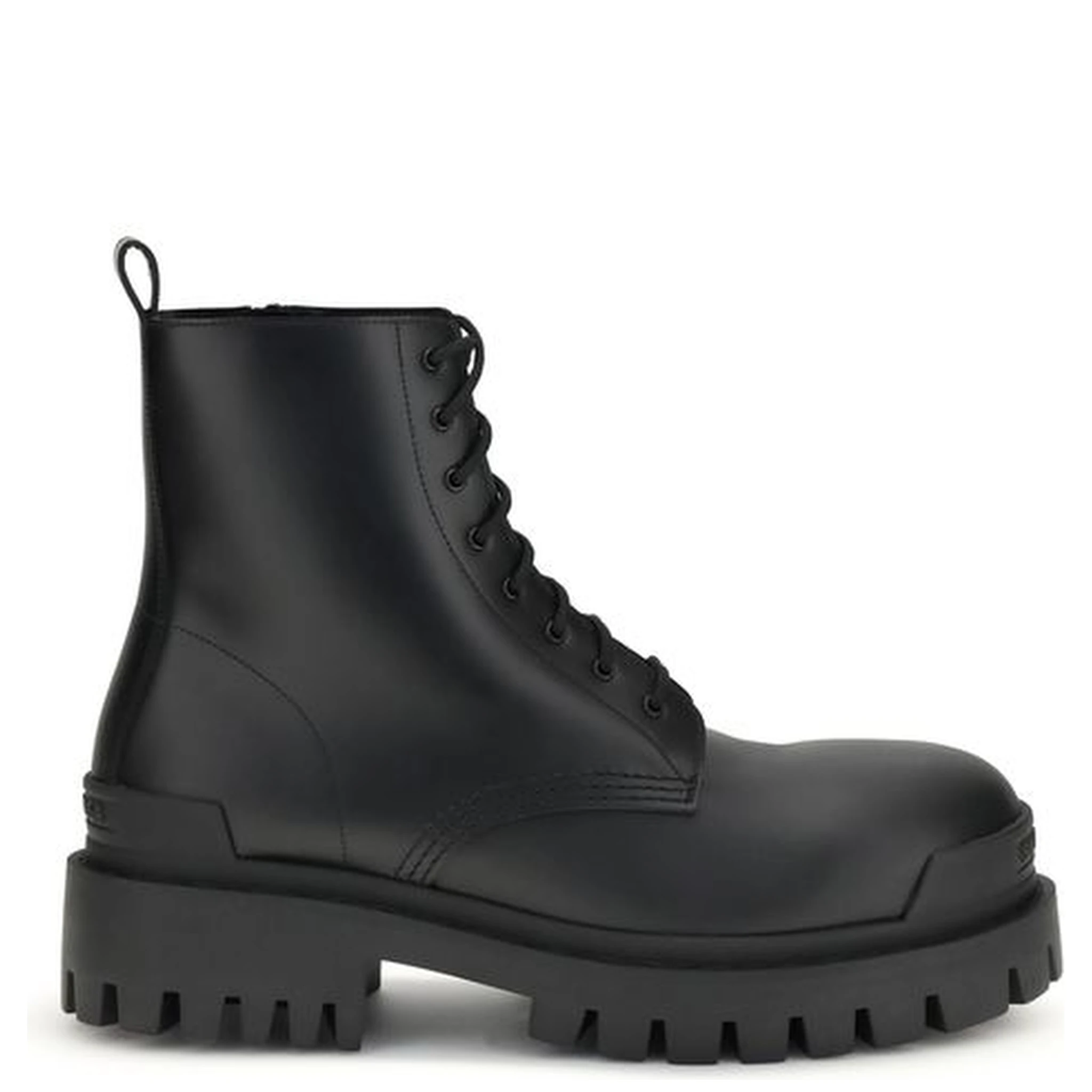 Black Calf Leather Bos Taurus Lace-Up Boots