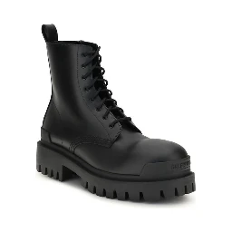 Black Calf Leather Bos Taurus Lace-Up Boots