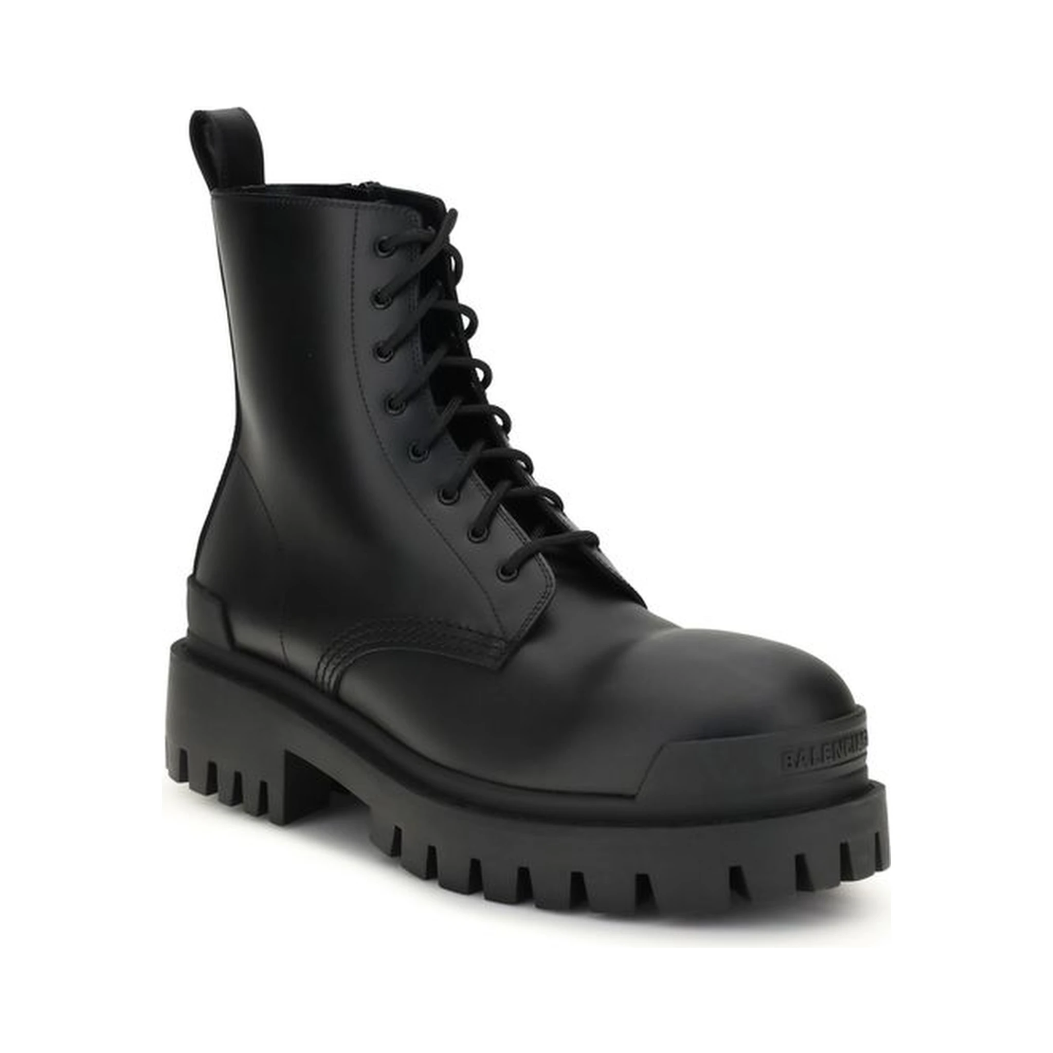 Black Calf Leather Bos Taurus Lace-Up Boots