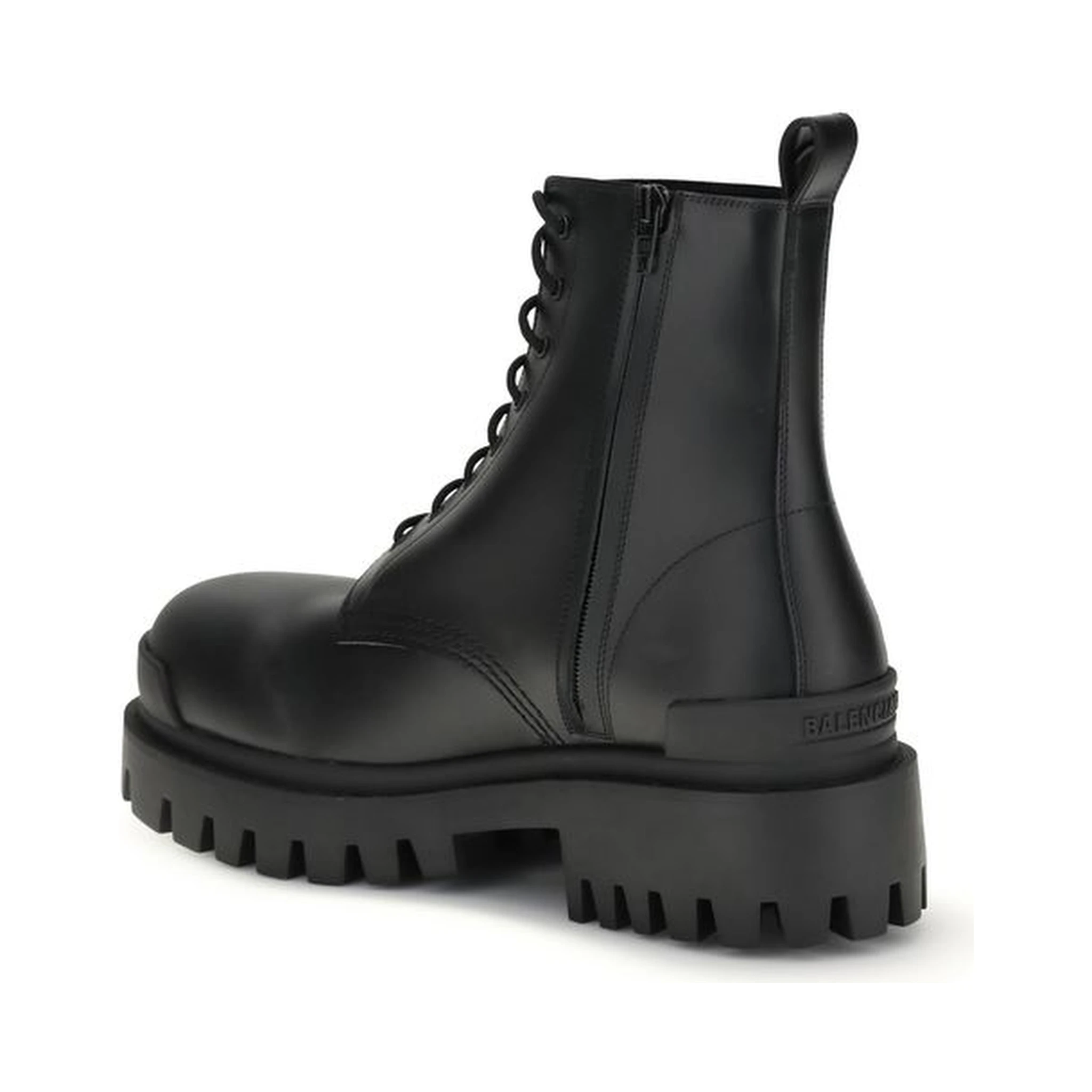 Black Calf Leather Bos Taurus Lace-Up Boots