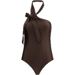 Brown Polyamide One-Piece Swimsuit