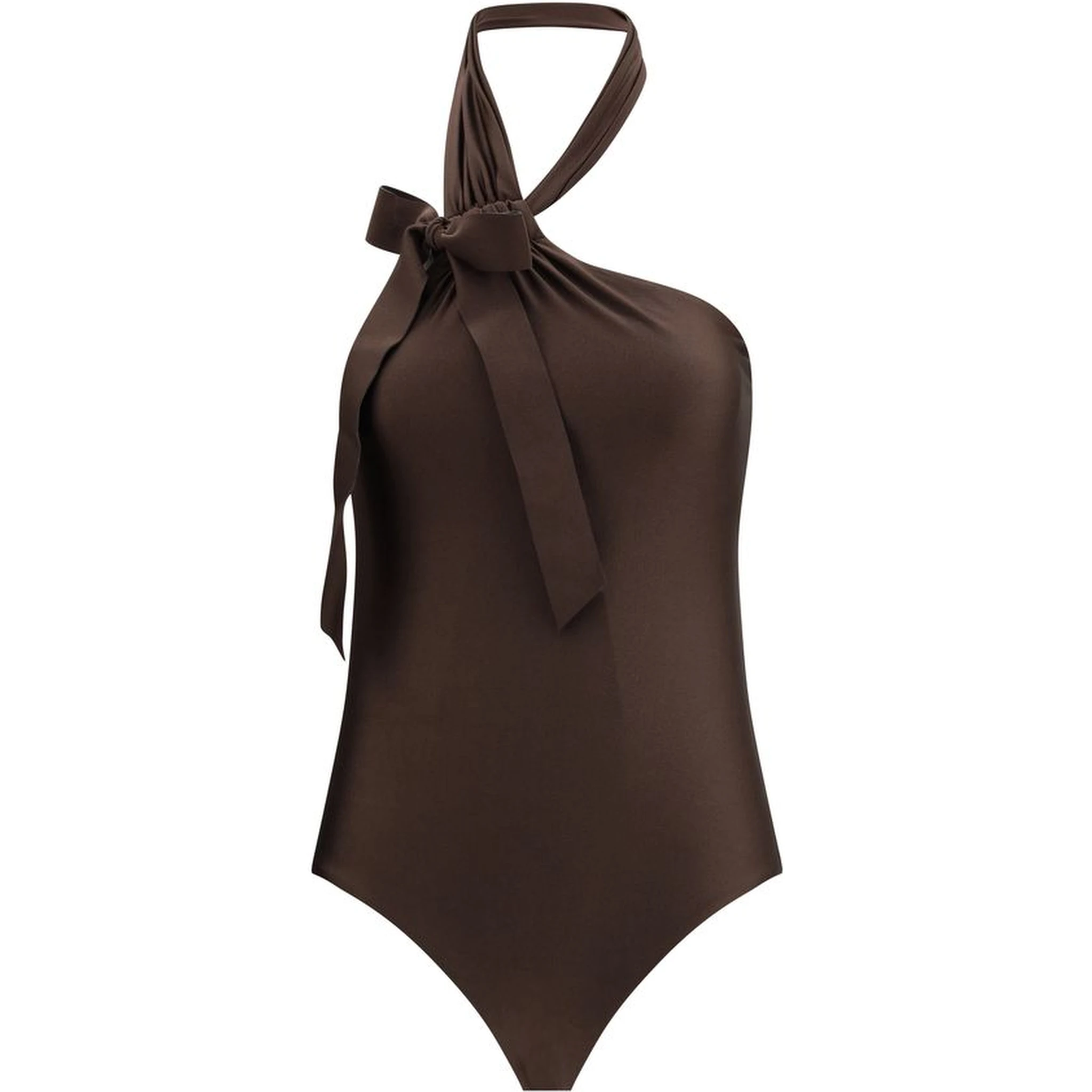 Brown Polyamide One-Piece Swimsuit