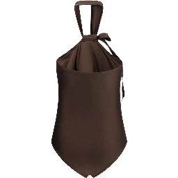 Brown Polyamide One-Piece Swimsuit