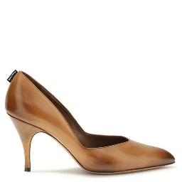 Beige Calf Leather Bos Taurus High Heel Pumps