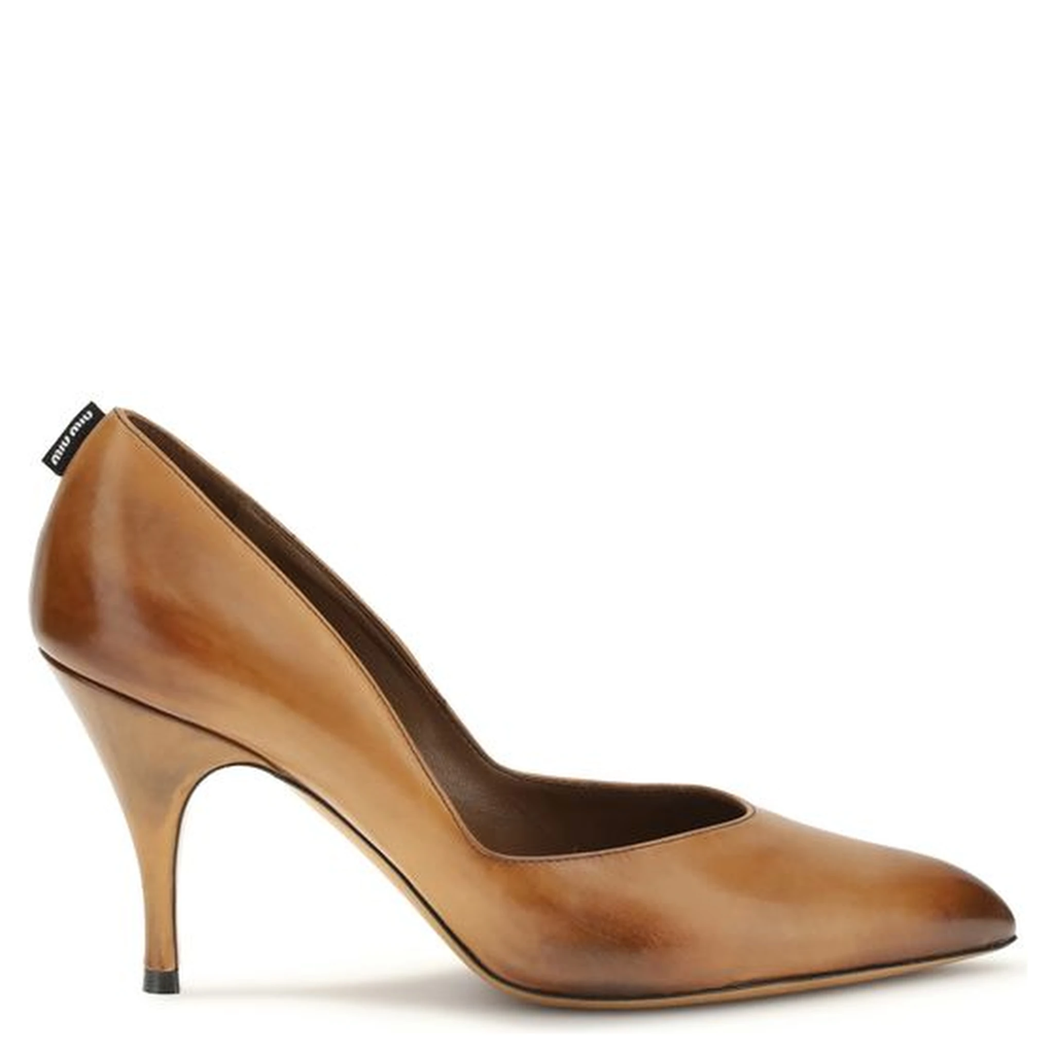 Beige Calf Leather Bos Taurus High Heel Pumps