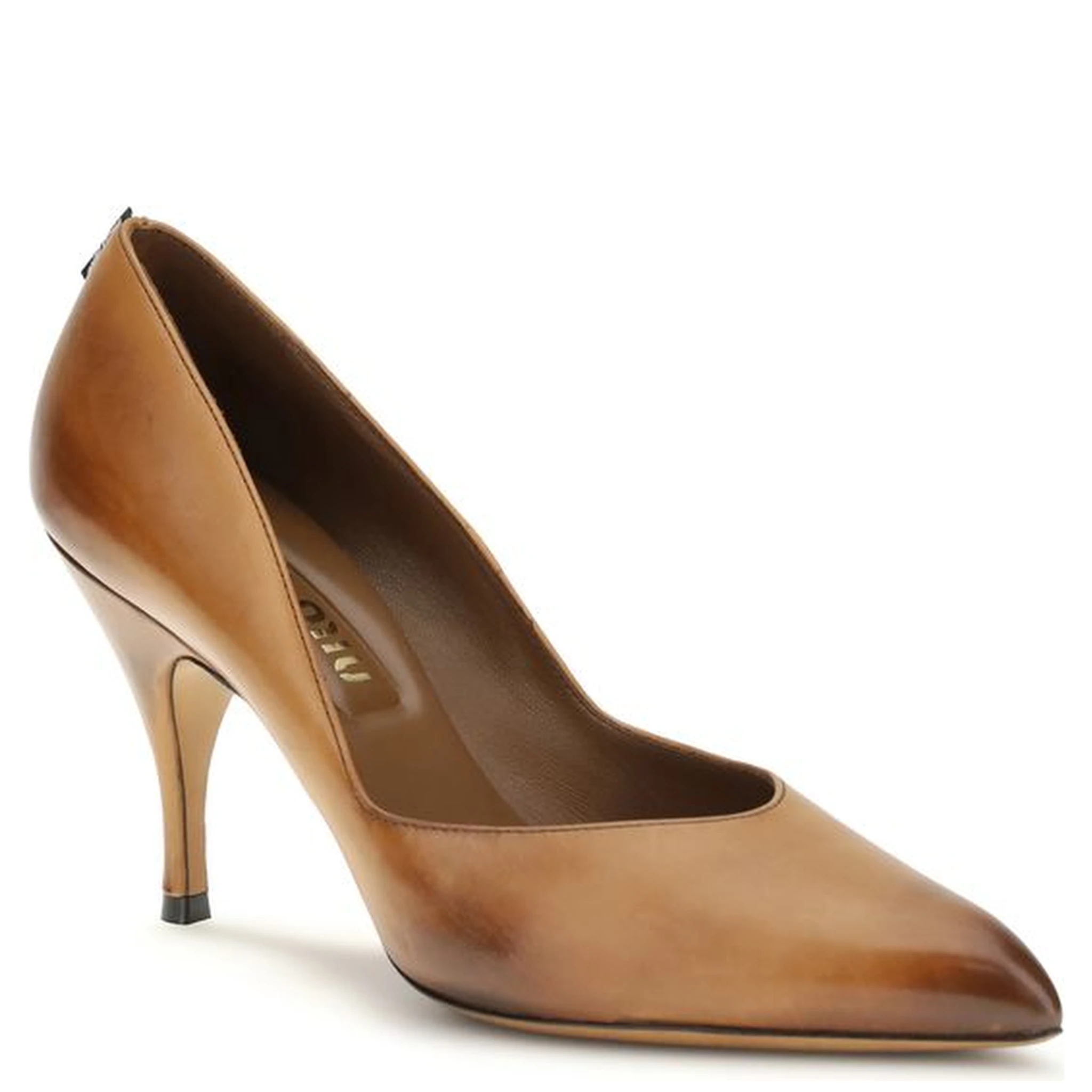 Beige Calf Leather Bos Taurus High Heel Pumps