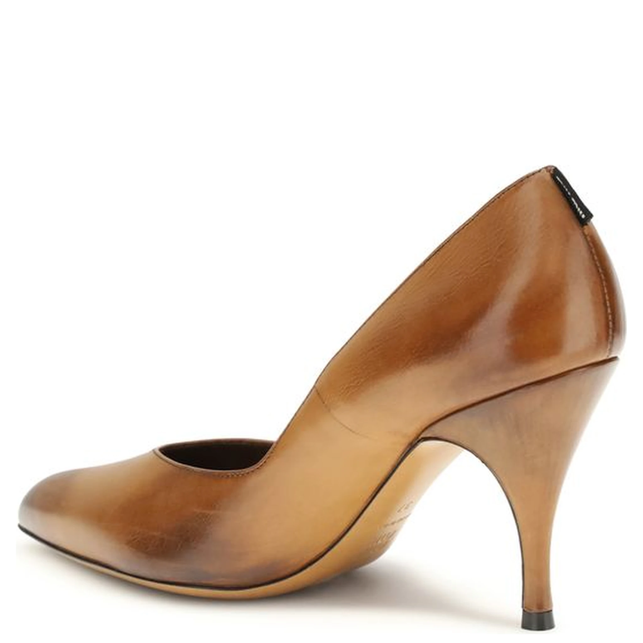Beige Calf Leather Bos Taurus High Heel Pumps