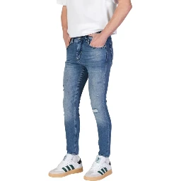 Blue Cotton Skinny Jeans