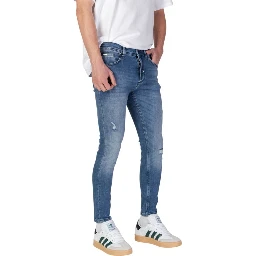 Blue Cotton Skinny Jeans