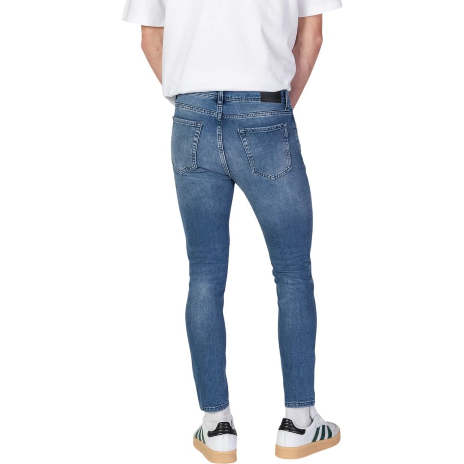 Blue Cotton Skinny Jeans