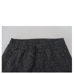 Gray Striped Wool Skinny Trouser Pants
