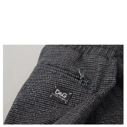 Gray Striped Wool Skinny Trouser Pants