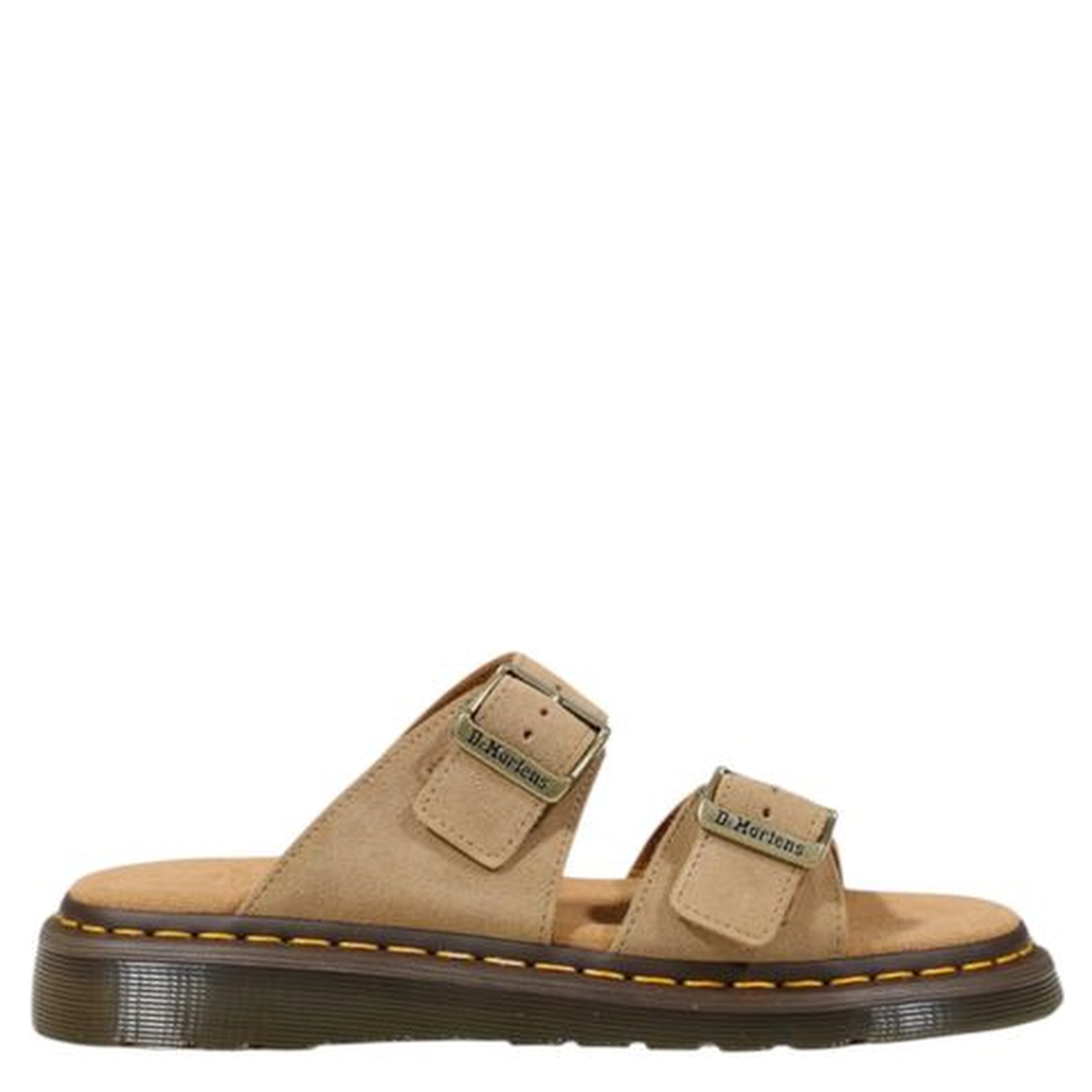 Beige Leather Flat Sandals
