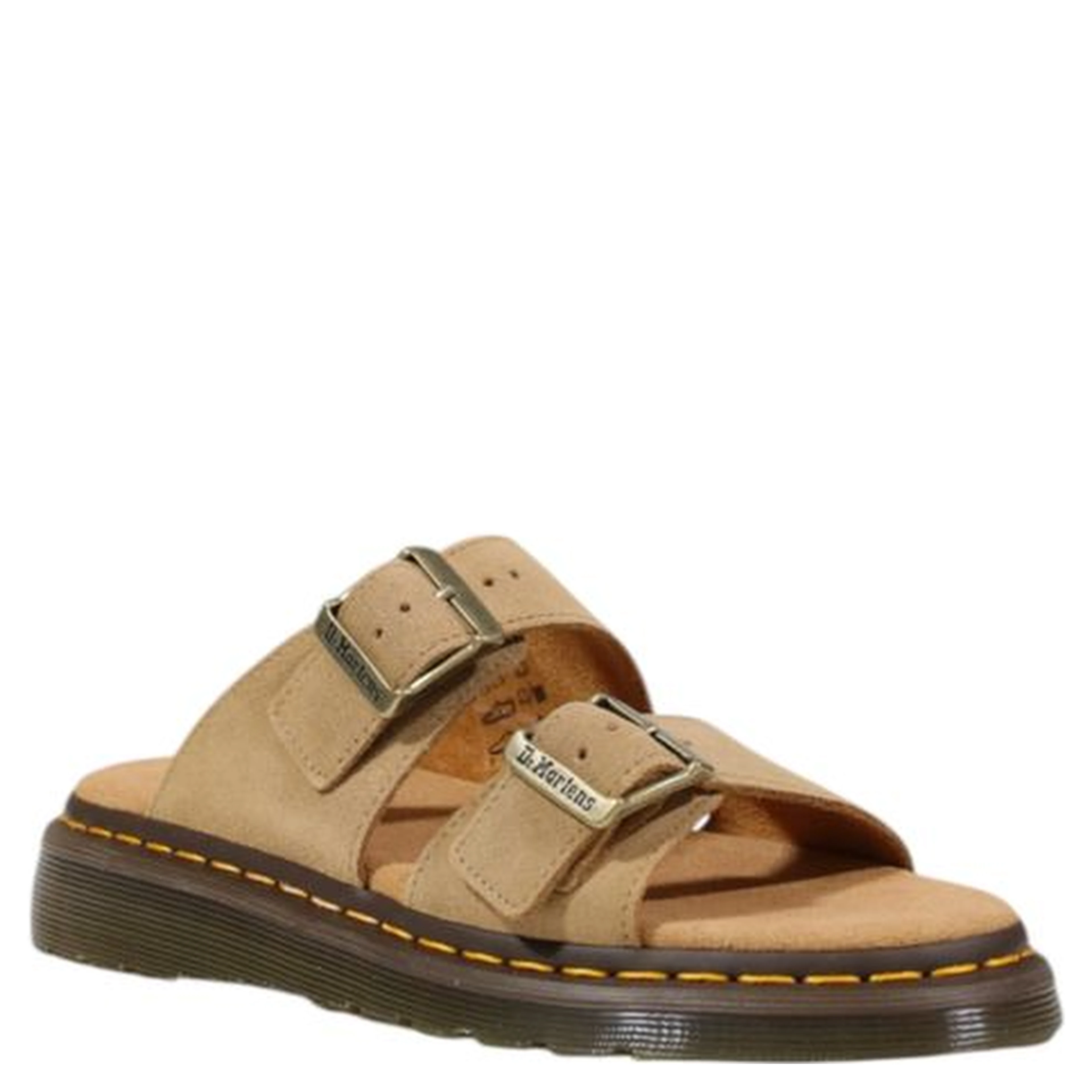 Beige Leather Flat Sandals