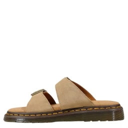 Beige Leather Flat Sandals