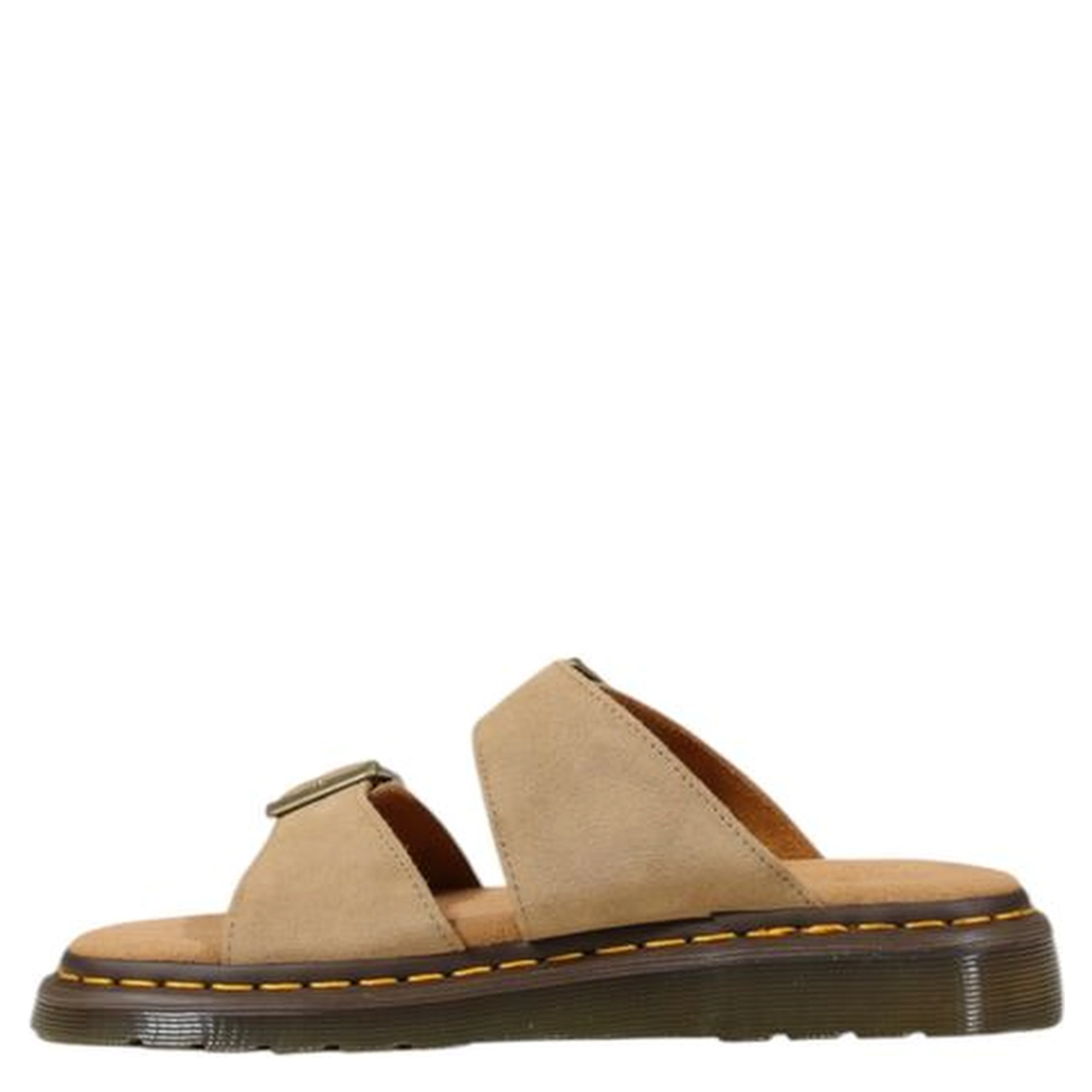 Beige Leather Flat Sandals