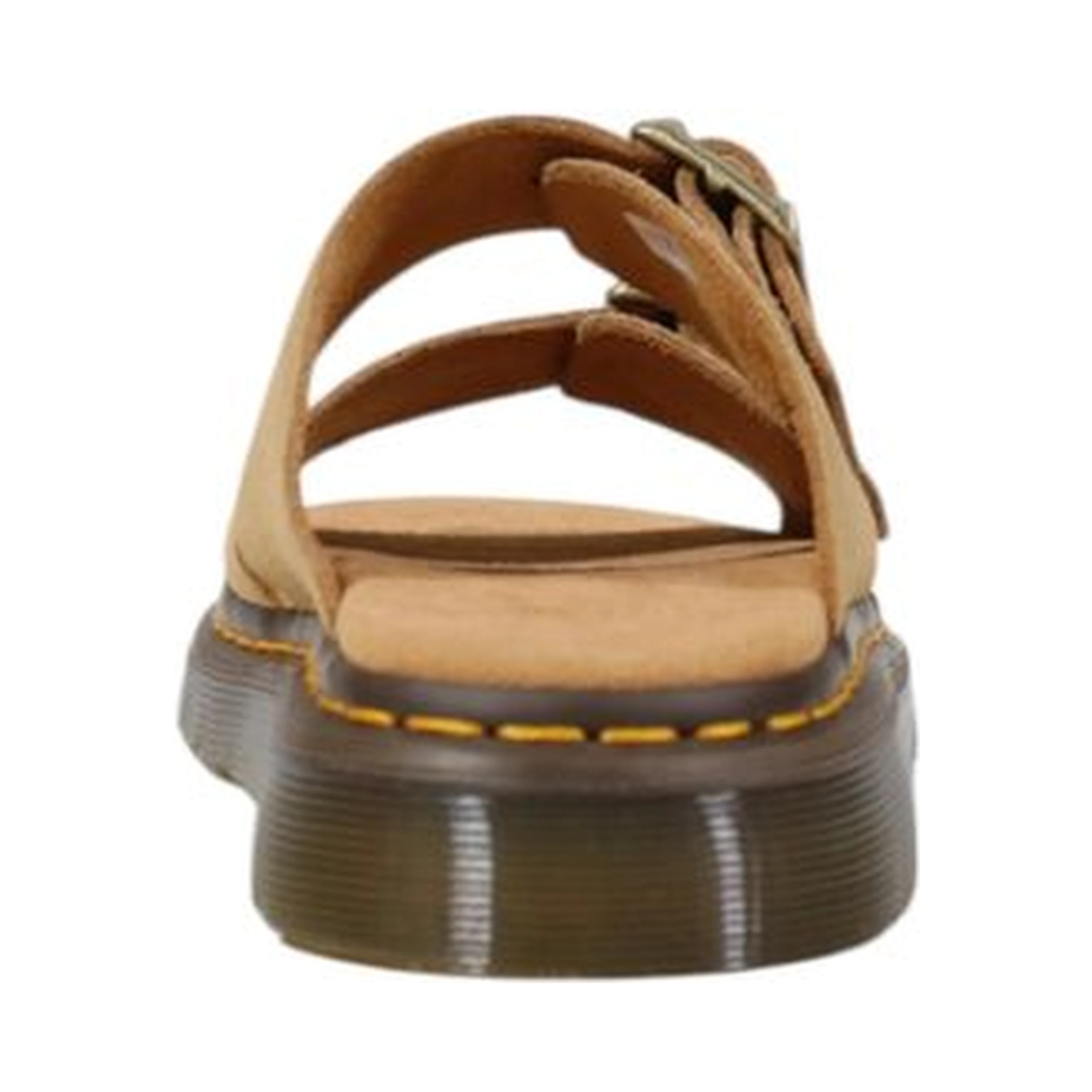 Beige Leather Flat Sandals