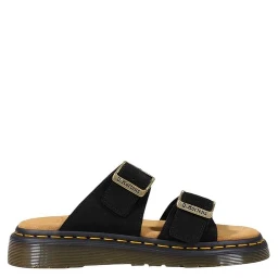 Black Leather Flat Sandals