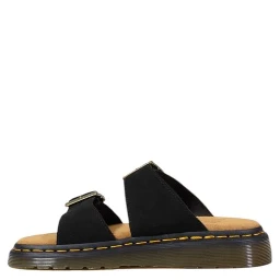 Black Leather Flat Sandals