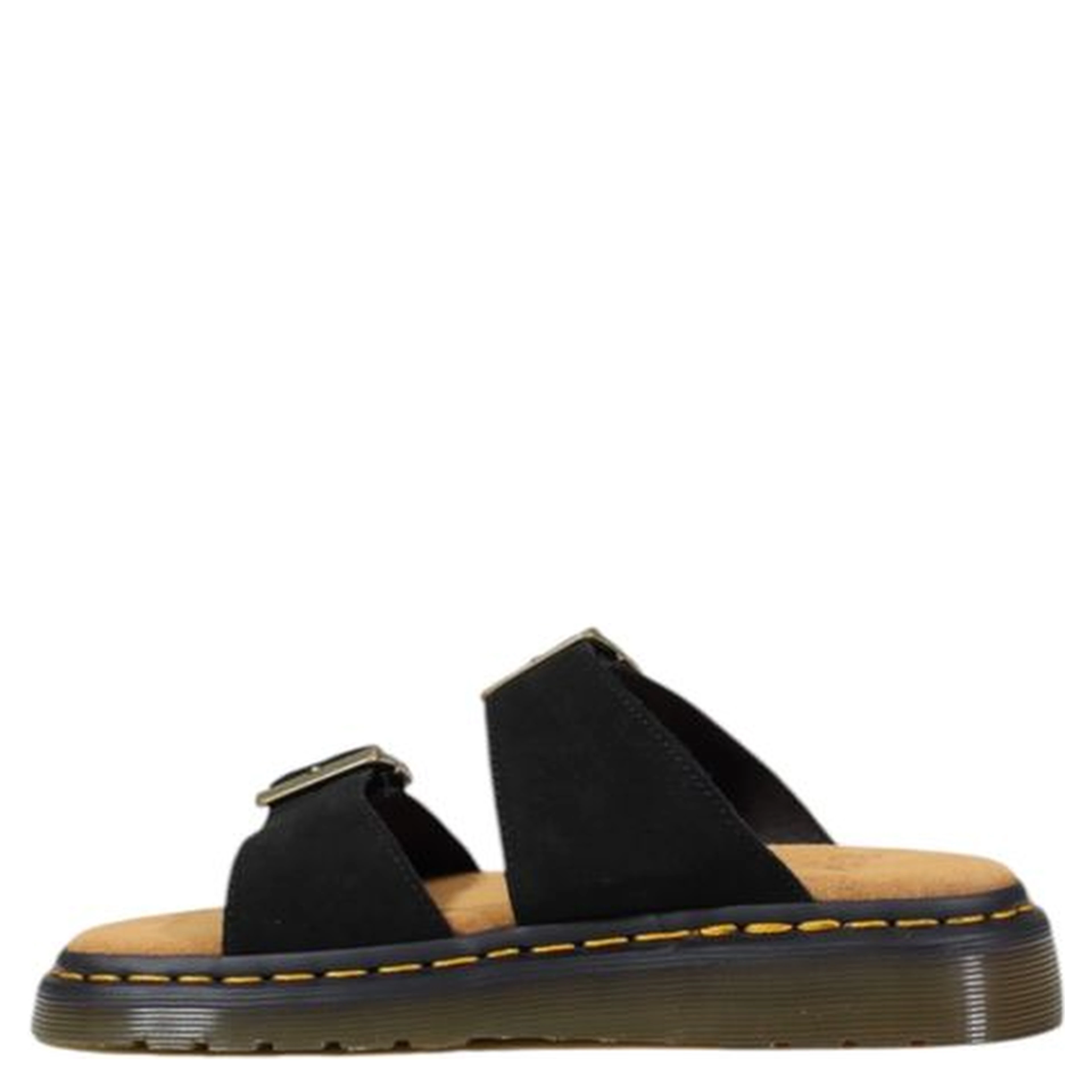 Black Leather Flat Sandals