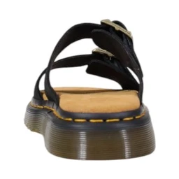 Black Leather Flat Sandals