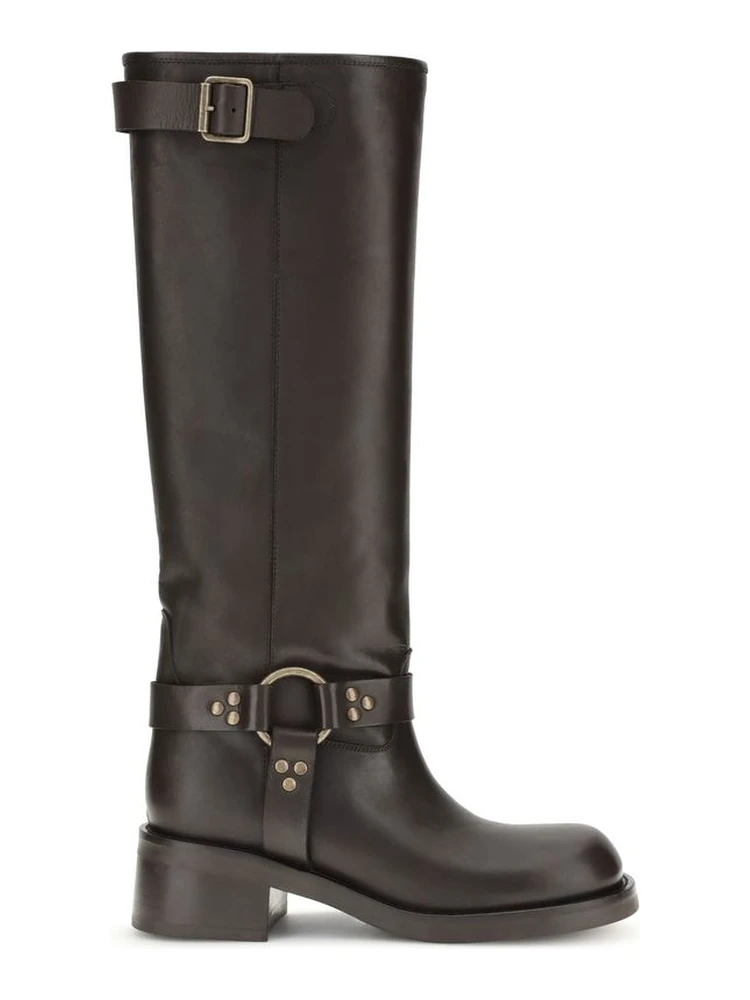 Brown Calf Leather Bos Taurus Lace-Up Boots