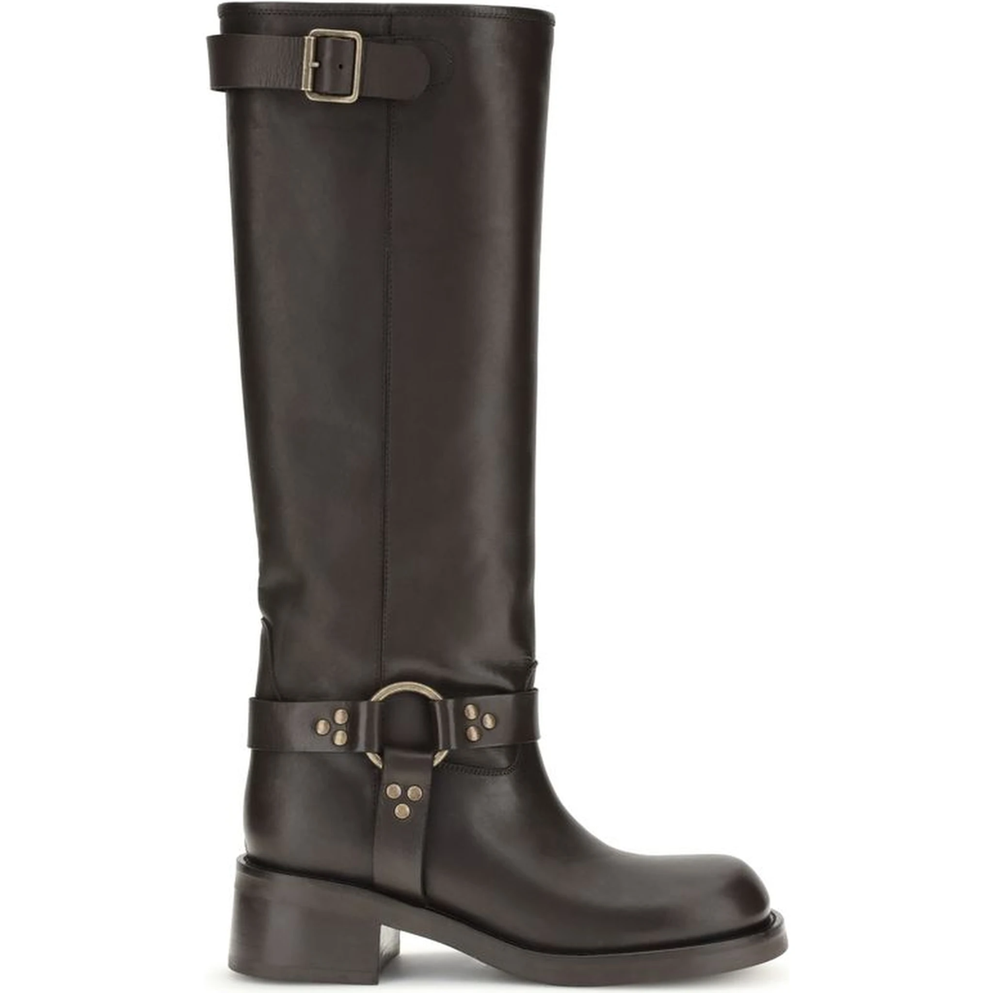 Brown Calf Leather Bos Taurus Lace-Up Boots