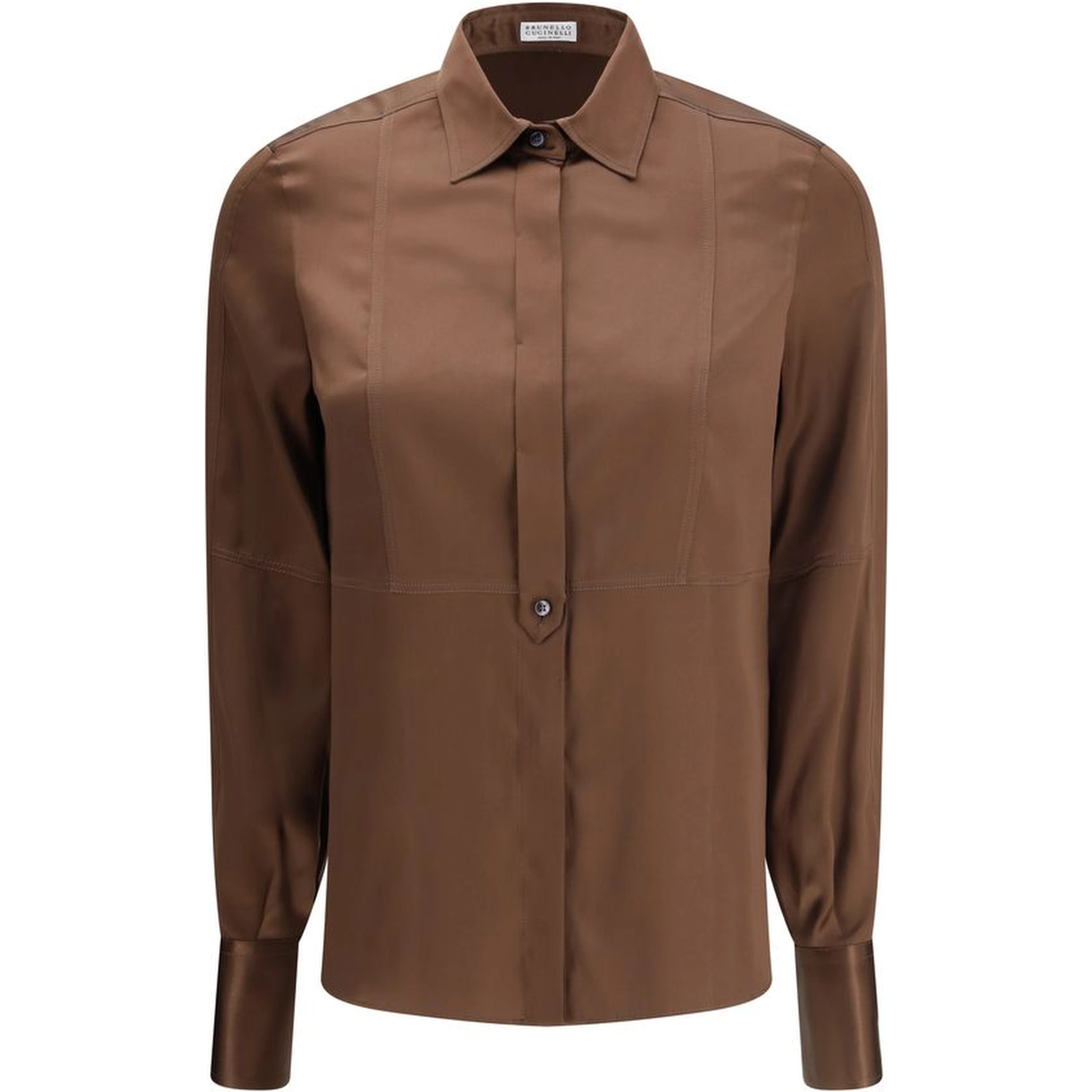 Brown Silk Dress Shirt
