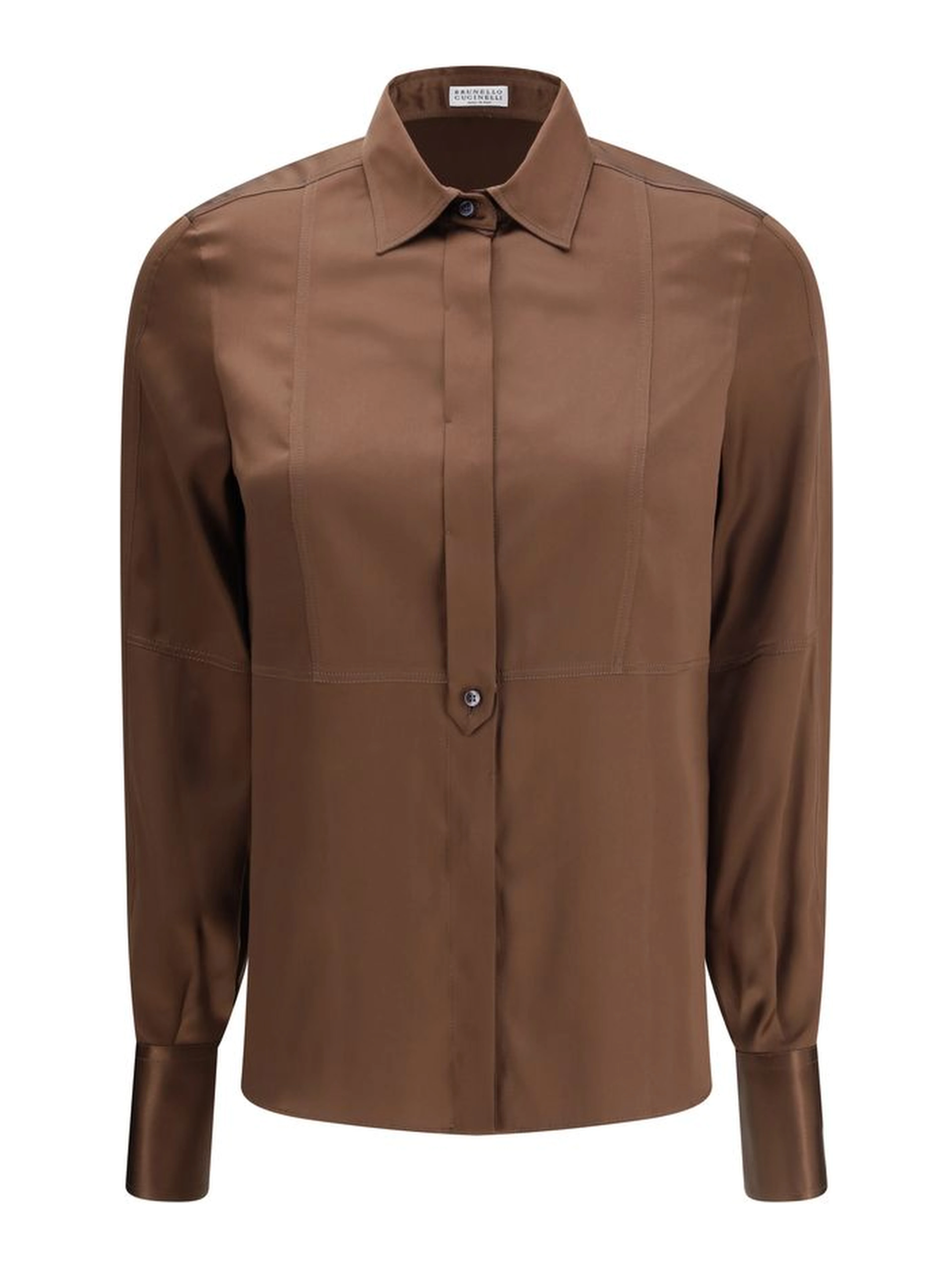 Brown Silk Dress Shirt