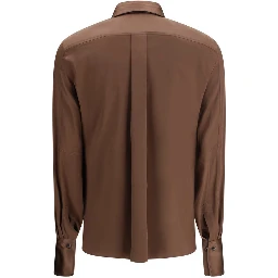 Brown Silk Dress Shirt