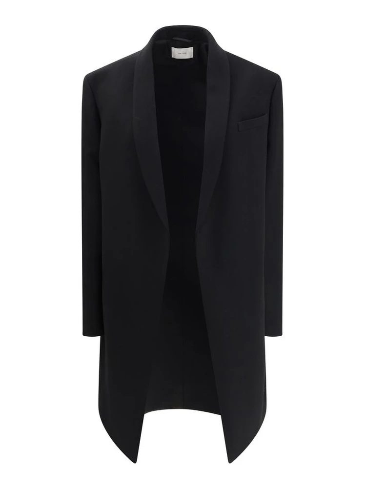 Black Fleece Wool Coat