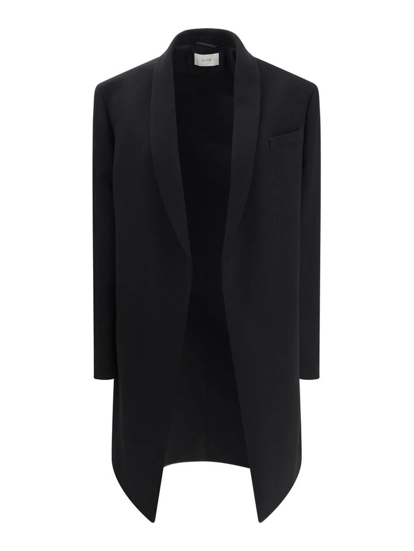 Black Fleece Wool Coat