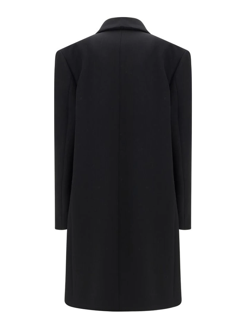 Black Fleece Wool Coat