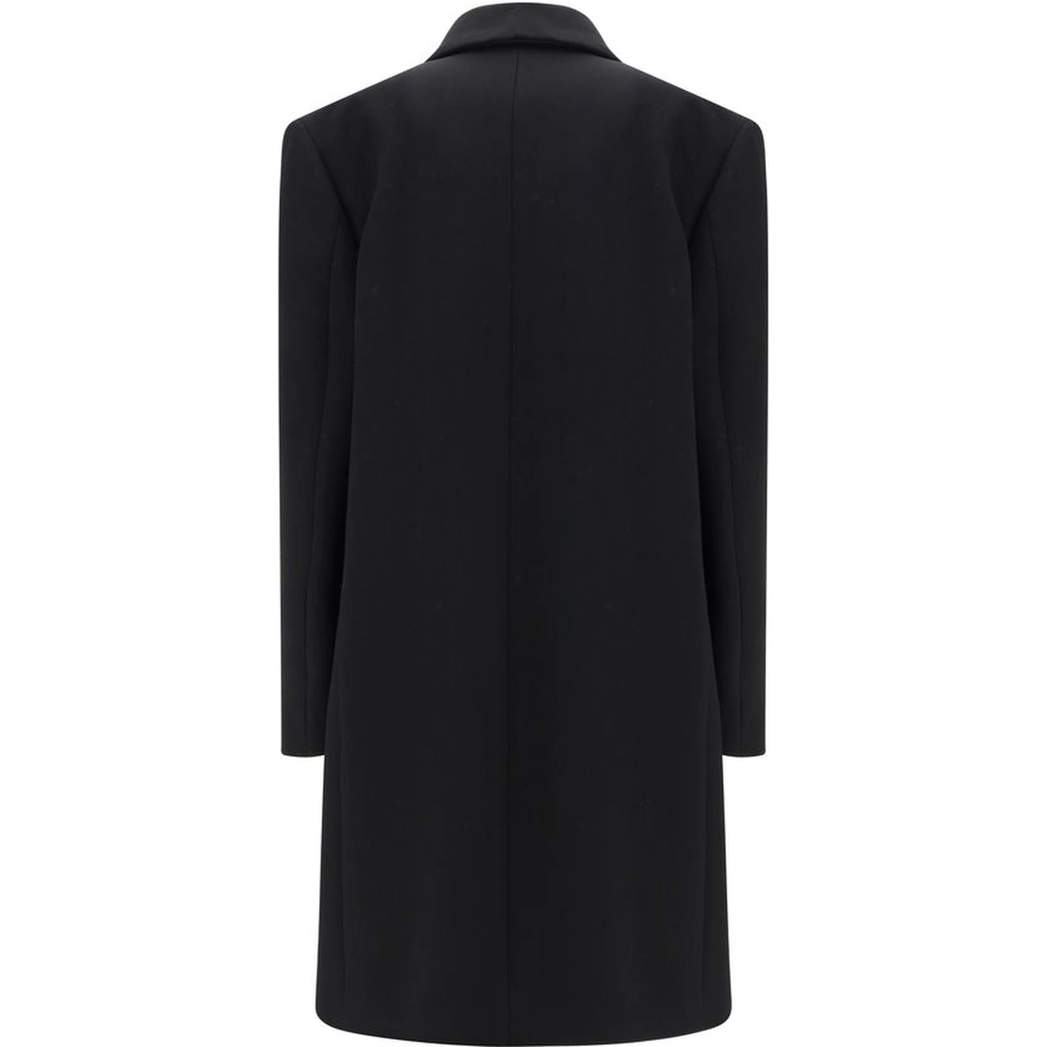 Black Fleece Wool Coat