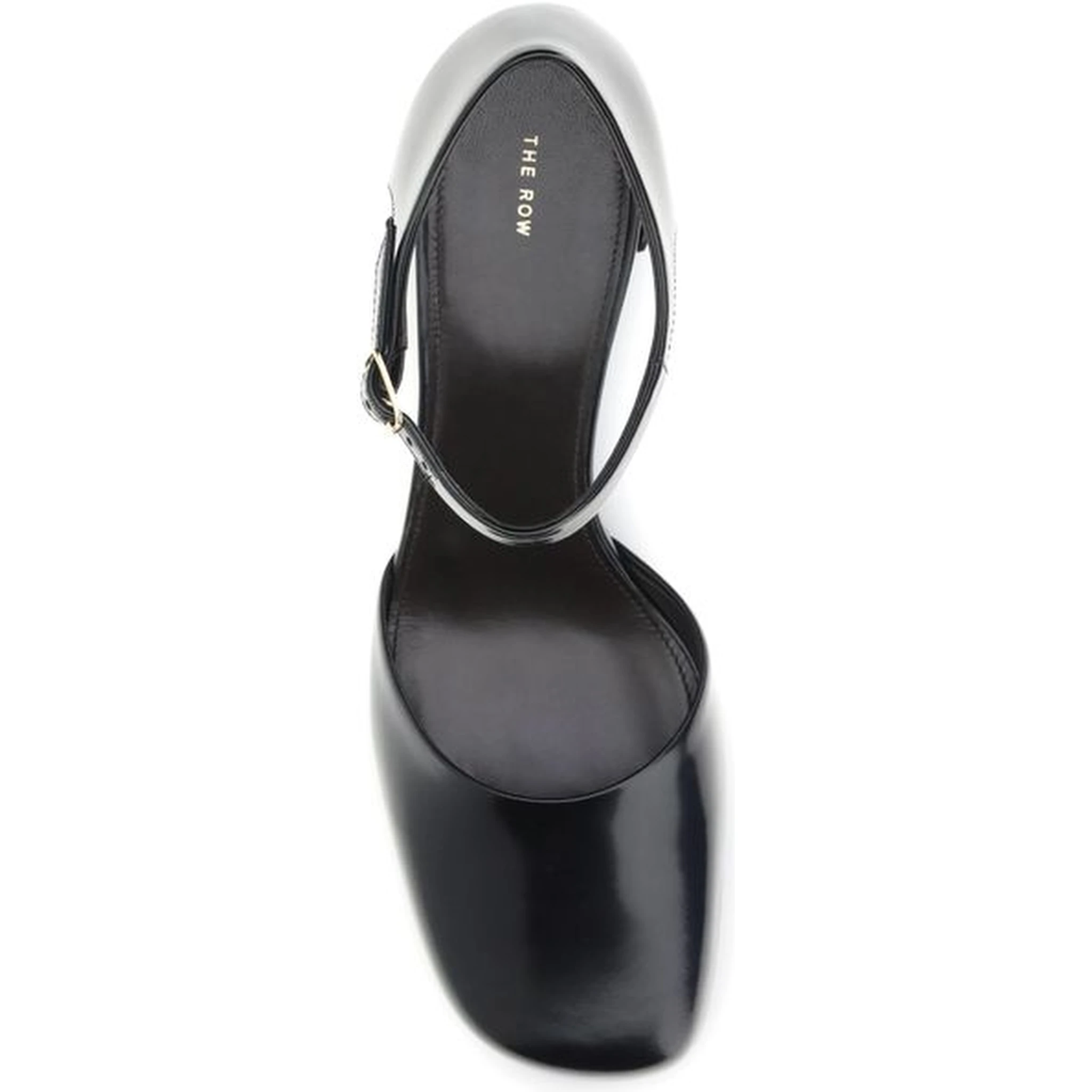 Black Rubber Mid Heel Pumps