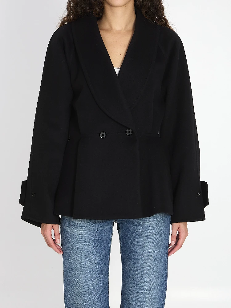 Short coat with ruffles