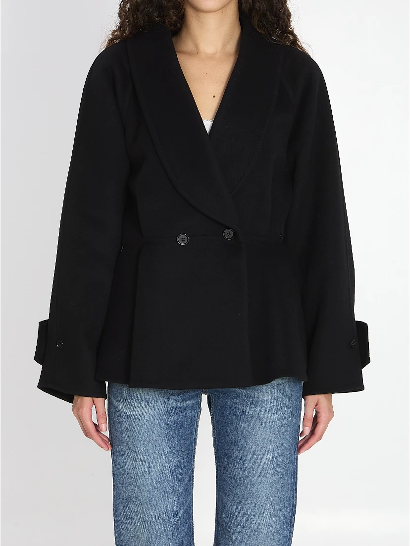 Short coat with ruffles