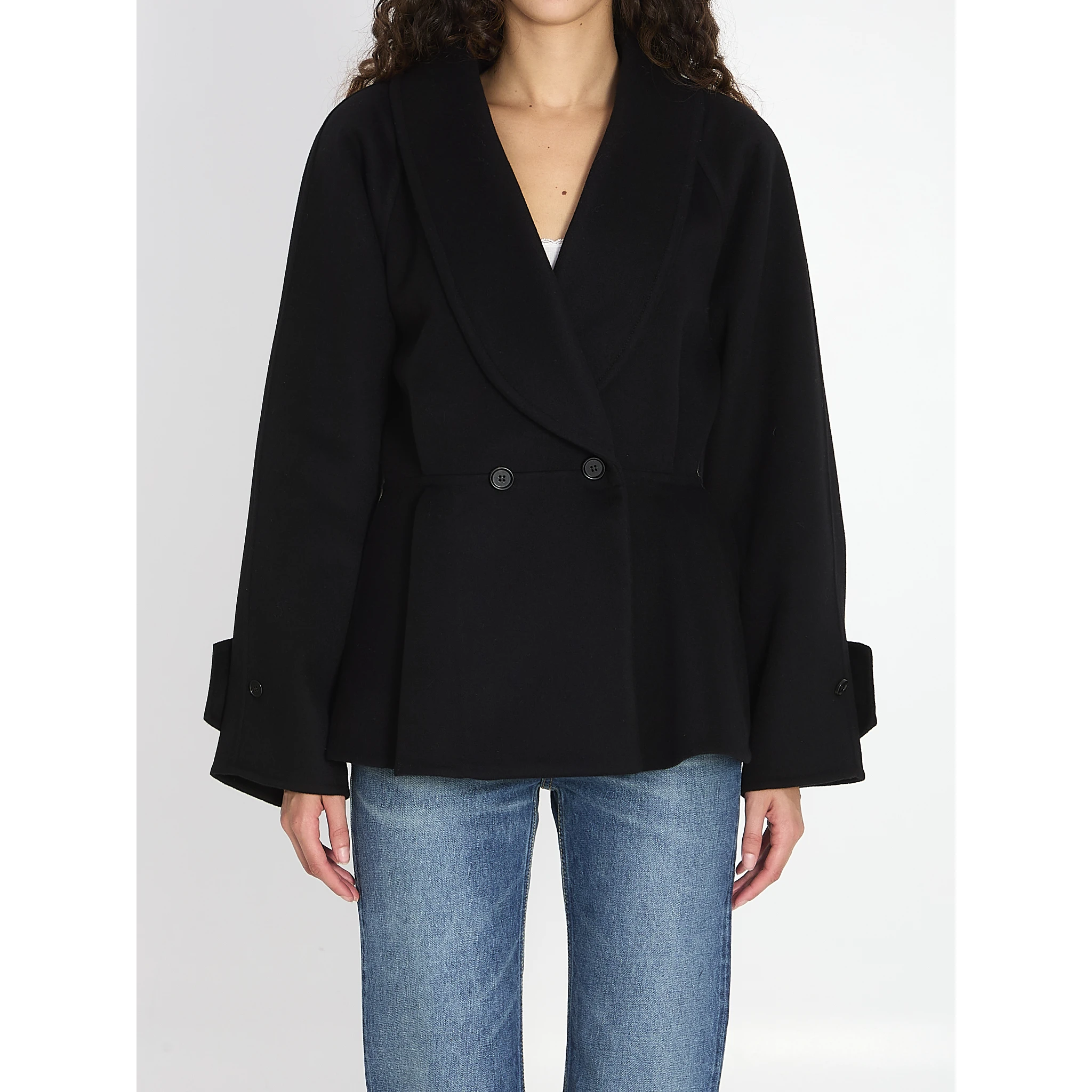 Short coat with ruffles