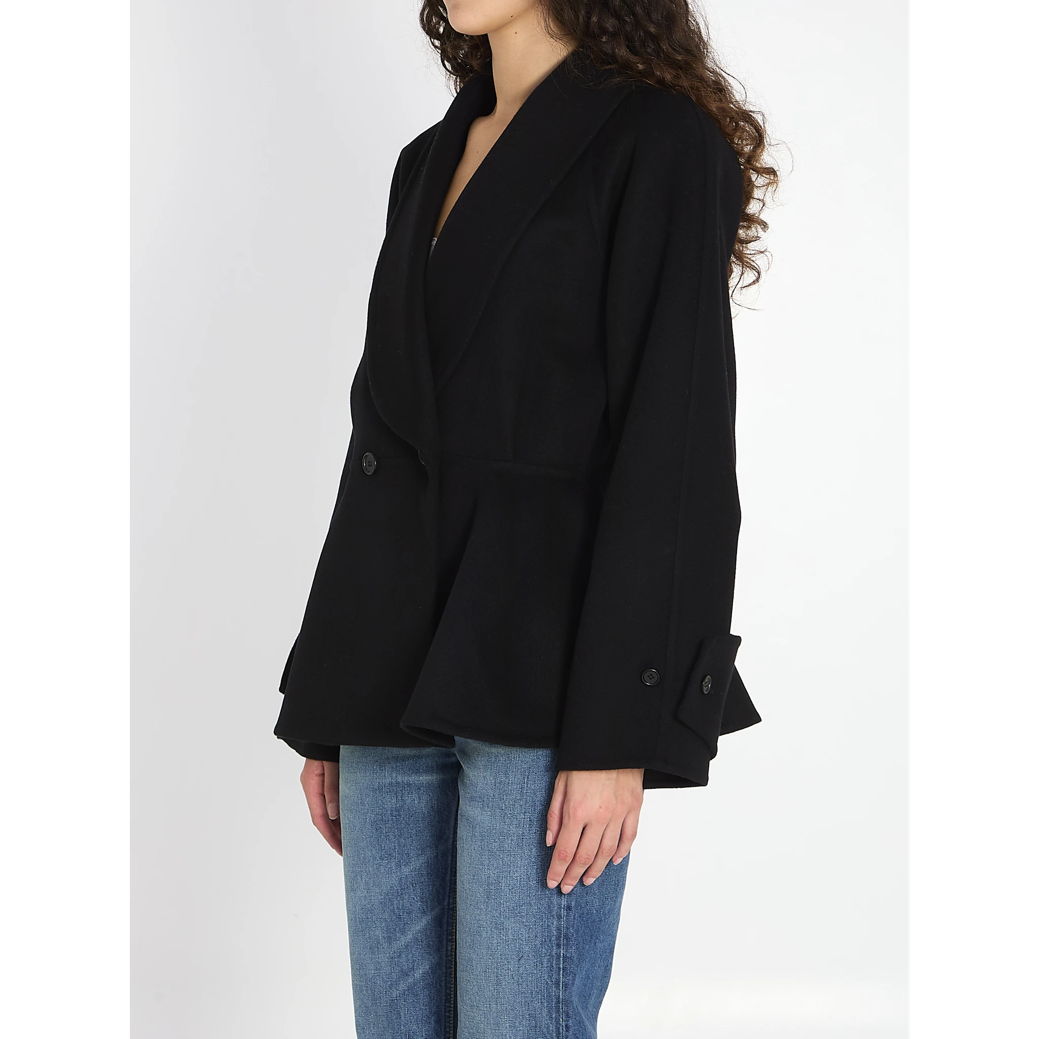 Short coat with ruffles