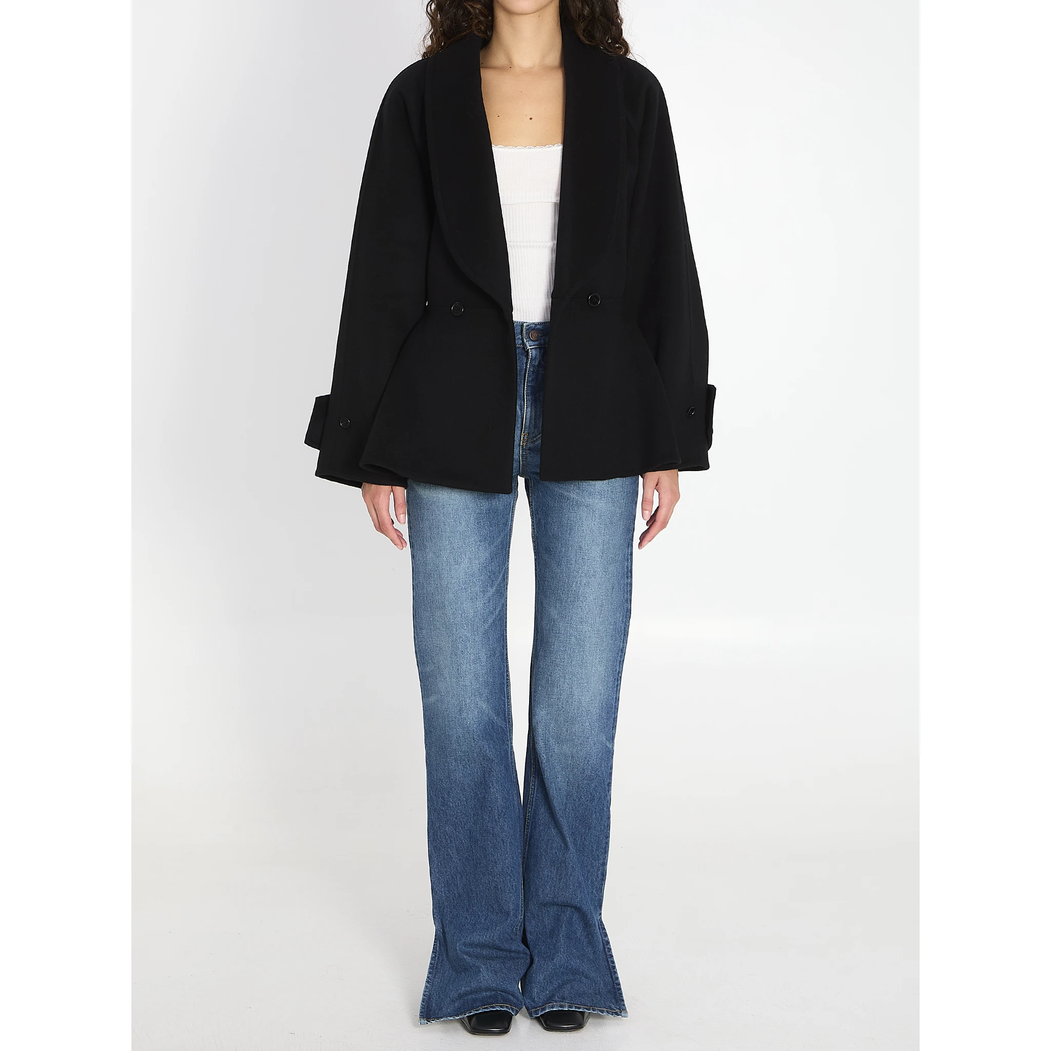 Short coat with ruffles