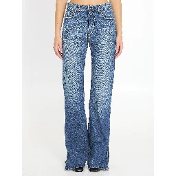 Straight-leg denim jeans